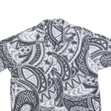 DEJAVU Mens Grey White Abstract Print Shirt XL Casual Cotton Blend Summer