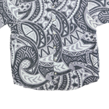 DEJAVU Mens Grey White Abstract Print Shirt XL Casual Cotton Blend Summer