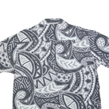 DEJAVU Mens Grey White Abstract Print Shirt XL Casual Cotton Blend Summer