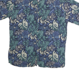 VAN HEUSEN Mens Blue & Green Floral Cotton Shirt M Summer Casual Hawaiian Style