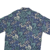 VAN HEUSEN Mens Blue & Green Floral Cotton Shirt M Summer Casual Hawaiian Style