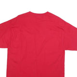 CHAMPION Mens Red Plain T-Shirt L Short Sleeve Crew Neck Classic Cotton Blend