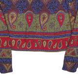 MODA Womens Green & Red Printed Button Shirt Long Sleeve M Cotton Blend