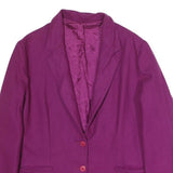 CROSS COUNTRY FASHIONS Womens Purple Wool Classic Jacket L Button Closure