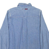 TOMMY HILFIGER Womens Blue Denim Shirt M Button Denim Cotton Blend Long Sleeve