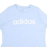 ADIDAS Mens Light Blue Cotton T-Shirt XL Short Sleeve Crew Neck Logo Print