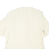 CLASSIC COLLECTION Womens Cream Button Jacket M Viscose Plain Elegant Detail