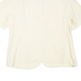 CLASSIC COLLECTION Womens Cream Button Jacket M Viscose Plain Elegant Detail