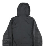 ADIDAS Mens Black Football Club Basel Jacket L Polyester Puffer Quilted Hooded