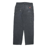 DICKIES Mens Regular Fit Straight Denim Jeans Black W34 L32 Workwear Utility