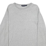 NAUTICA Mens Grey Plain Cotton Jumper Crew Neck Basic Knit M Casual Lightweight