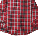 CHAPS Mens Red & Black Checked Shirt XL Classic Cotton Blend Casual Long Sleeve