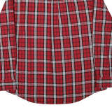 CHAPS Mens Red & Black Checked Shirt XL Classic Cotton Blend Casual Long Sleeve