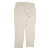 TOMMY HILFIGER Mens Cotton Beige Regular Straight Trousers W36 L31 Classic Zip