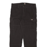 DICKIES Mens Regular Fit Black Cotton Blend Cargo Trousers W35 L31 Durable