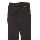 DICKIES Mens Regular Fit Black Cotton Blend Cargo Trousers W35 L31 Durable