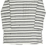 Womens Black & White Striped Jacket S Polyester Blend Woven Relaxed Fit Open