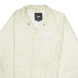 VANS Mens Cream Nylon Button Jacket S Plain Lightweight Casual Outerwear