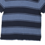 TOMMY HILFIGER Mens Blue & Navy Striped Short Sleeve Polo Shirt M Classic Fit