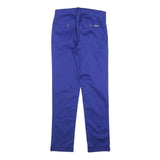 GUESS Womens Cotton Blend Blue Slim Straight Trousers W26 L26 Classic Zip