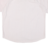 LACOSTE Mens White & Red Stripe Cotton Blend Shirt L Casual Button Down Summer