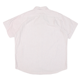 LACOSTE Mens White & Red Stripe Cotton Blend Shirt L Casual Button Down Summer