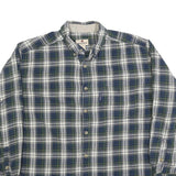 WOOLRICH Mens Blue & Green Check Shirt XL Cotton Blend Classic Button-Down