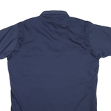 CARHARTT Mens Blue Work Shirt L Automotive Logo Button Pockets Durable