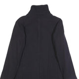 C.P. COMPANY Womens Black Wool Blend Button Jacket L Plain Classic Long Sleeve