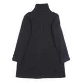 C.P. COMPANY Womens Black Wool Blend Button Jacket L Plain Classic Long Sleeve