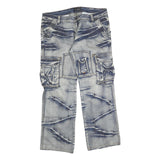 JEANSIAN Mens Relaxed Cargo Jeans Blue Denim Medium W36 L30 Casual Wear