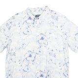 CHAPS Mens White & Blue Floral Pattern Short Sleeve Shirt M Casual Summer