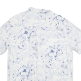 CHAPS Mens White & Blue Floral Pattern Short Sleeve Shirt M Casual Summer
