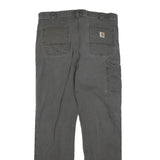 CARHARTT Mens Cotton Blend Grey Regular Straight Trousers W36 L34 Workwear
