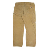DICKIES Mens Regular Fit Brown Denim Jeans W38 L31 Workwear Button Closure