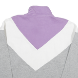 FILA Mens Purple & White & Grey Sweatshirt Half Zip S Colour Block Cotton Blend