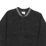 CHAMPION Mens Black Polyester Blend Zip Jacket 2XL Plain Sportswear Casual