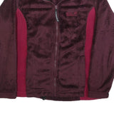JACK WOLFSKIN Womens Maroon & Burgundy Zip Jacket UK 10 Polyester Fleece Outdoor