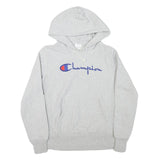 CHAMPION REVERSE WEAVE Womens Grey Pullover Hoodie L Embroidered Logo Cotton