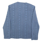 CHARMANT Womens Blue Cotton Blend Button Jacket UK 14 Textured Pattern Stylish