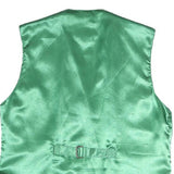 CITY LIFE Womens Green Embroidered Button Jacket M Polyester Blend Vest