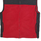 NAUTICA Mens Red & Black Zip Up Fleece Jacket 2XL Polyester Casual Outdoor Vest