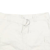 TOMMY HILFIGER Womens White Cotton Blend Mini Skirt Cargo Style M Belted
