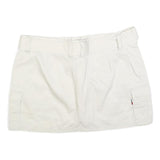 TOMMY HILFIGER Womens White Cotton Blend Mini Skirt Cargo Style M Belted