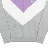 FILA Womens Purple & White & Grey Cotton Blend 1/4 Zip S Sweatshirt Pullover