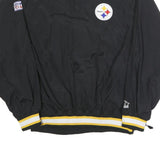 STARTER Mens Black Yellow Pittsburgh Steelers Pullover Nylon L L Jacket