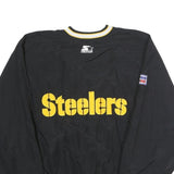 STARTER Mens Black Yellow Pittsburgh Steelers Pullover Nylon L L Jacket