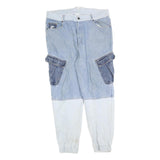 KARL KANI Mens Jeans Blue Regular Cargo Denim Light W38 L30 Streetwear