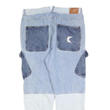 KARL KANI Mens Jeans Blue Regular Cargo Denim Light W38 L30 Streetwear