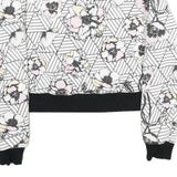 FILA Womens White & Black Floral Sweatshirt Crew Neck XS Lightweight Comfort